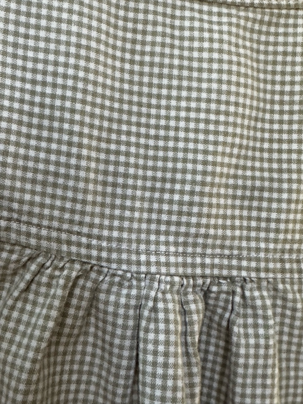 Sleeveless Embroidered Gingham Button-Down Top in white and green - Picture 6 of 6